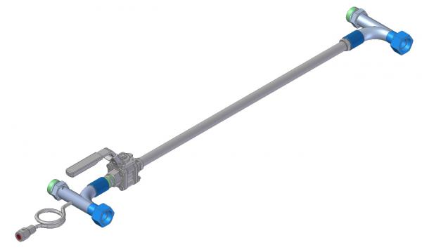 Manuell einstellbarer Bypass M30x1,5 mit Manometer-Anschluss